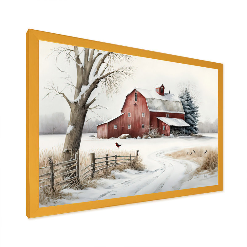 Red barn winter hotsell snow watercolor 8 x 10